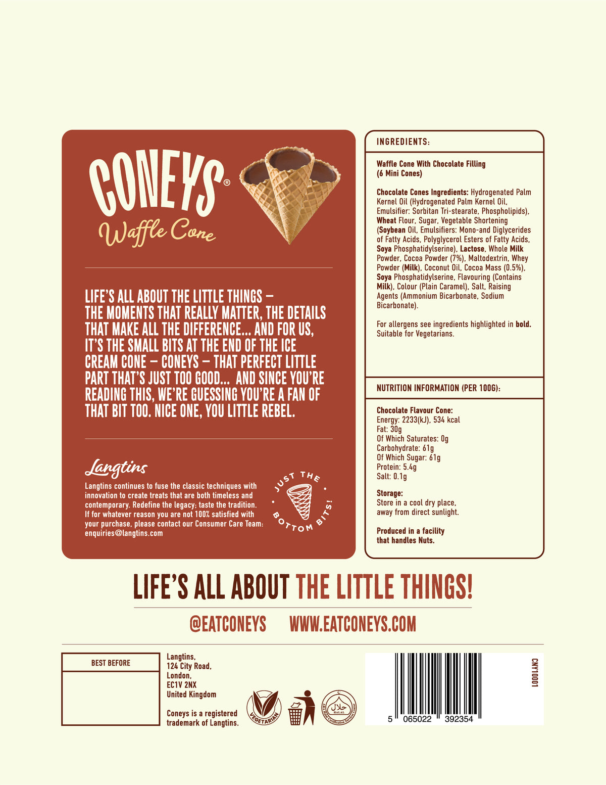 Coneys Chocolate Waffle Cones
