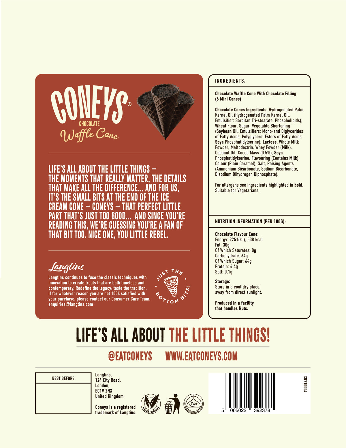 Coneys Chocolate Chocolate Waffle Cones