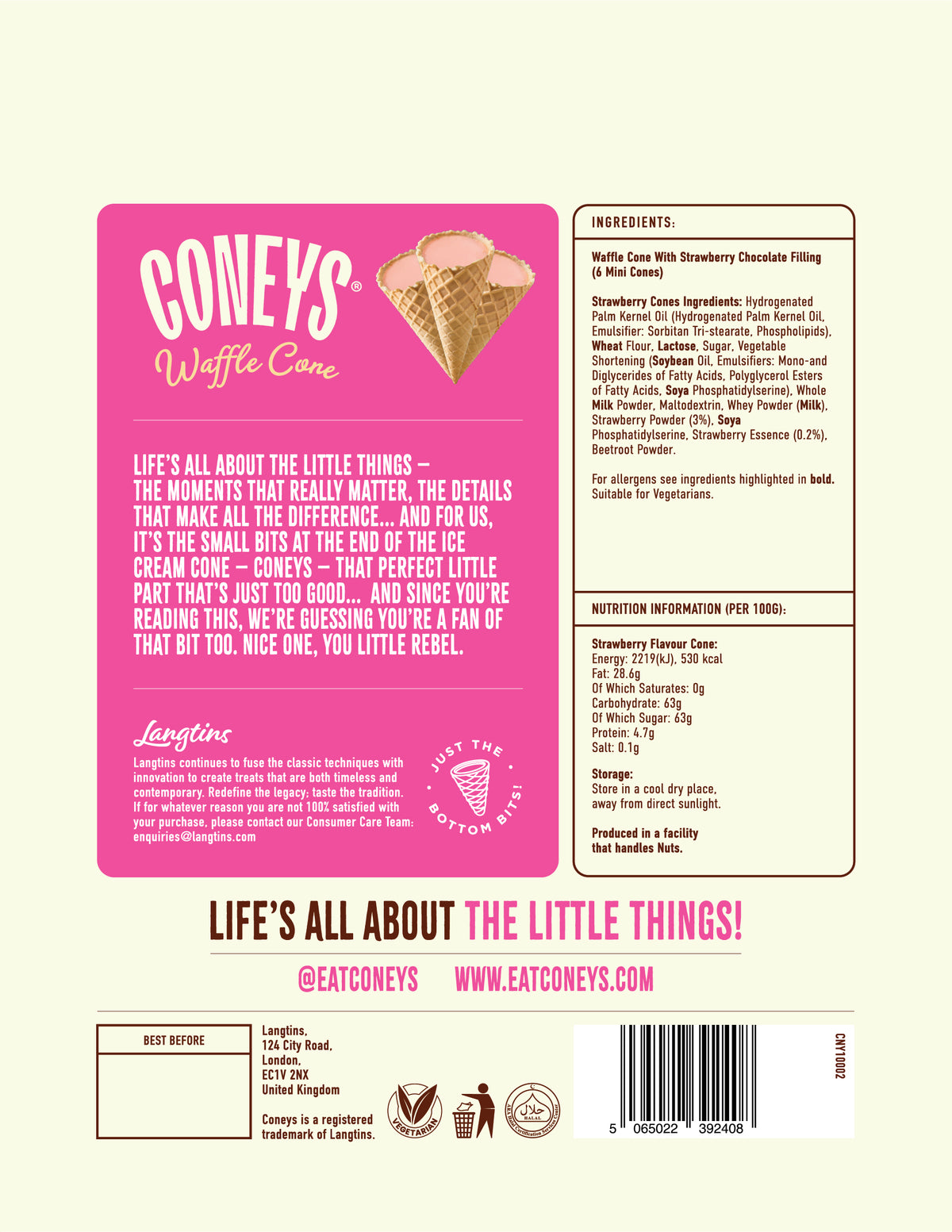 Coneys Strawberry Waffle Cones
