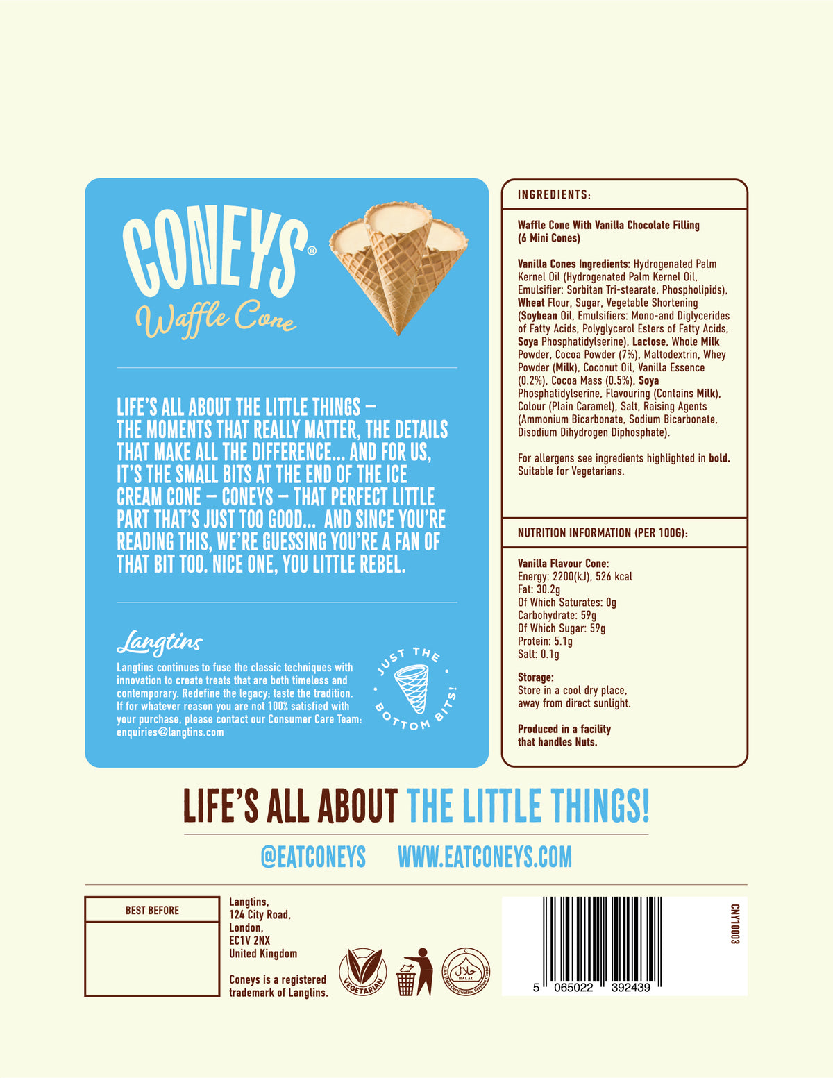 Coneys Vanilla Waffle Cones